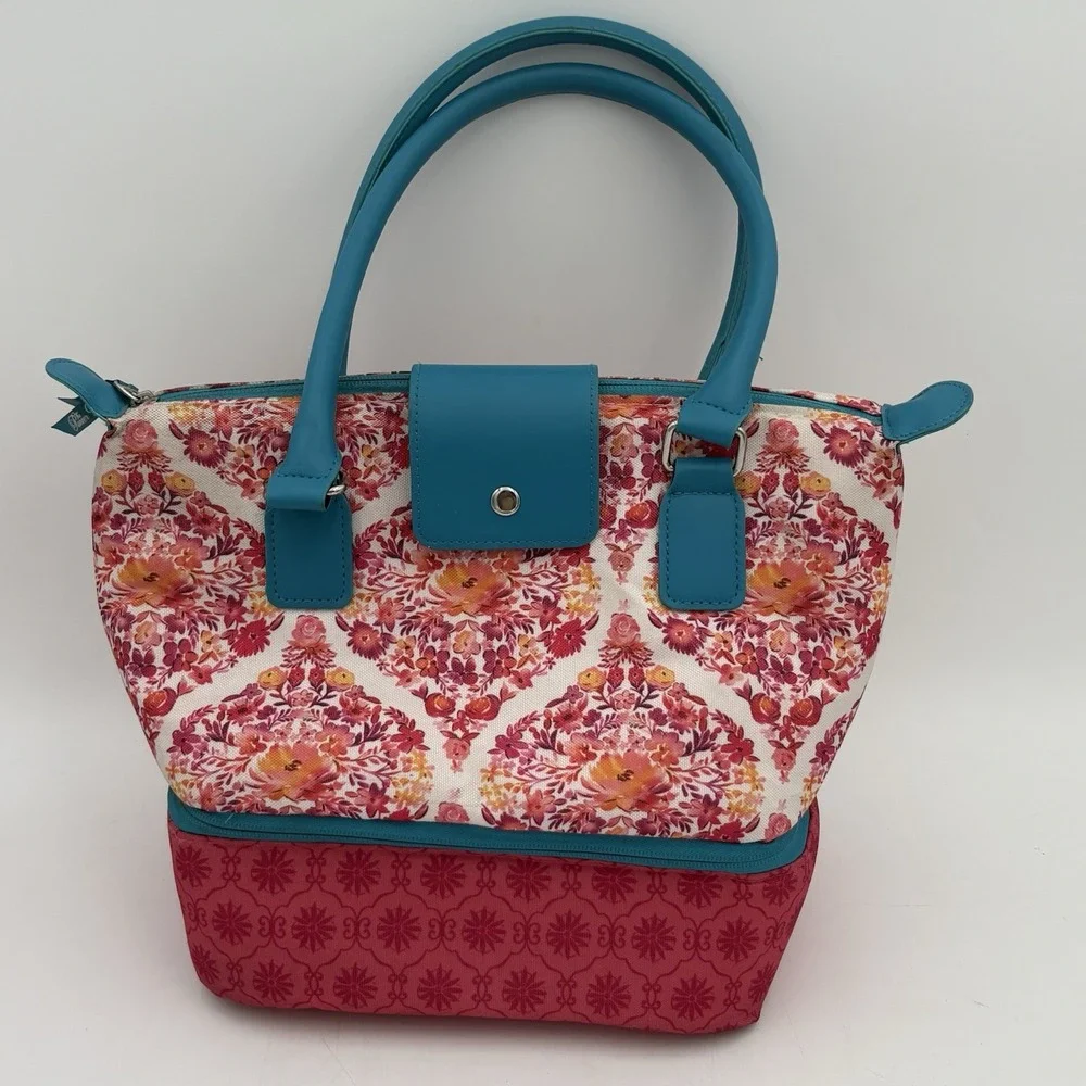 The Pioneer Woman Floral Insulated Lunch Tote Kit Set‎ Snack Bag 2 Compartments